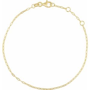 14K Yellow Or White Gold Or Sterling Silver 1.25 mm Lobster Clasp Polished Paperclip-Style 6 .5-7 .5" Chain