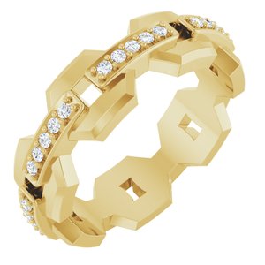 14K Yellow Gold Round 1.2 Mm F+ Vs 1/5 Ctw Lab-Grown Diamond Band Size 7
