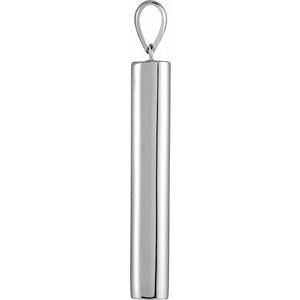 Sterling Silver 36.5 X 5 Mm Polished Cylinder Ash Holder Pendant