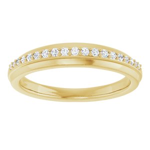 14K Yellow Gold Round 1.3 Mm 1/6 Ctw Lab-Grown Diamond Matching Band Size 7