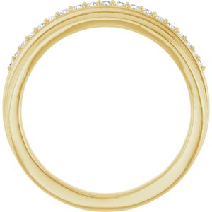 14K Yellow Gold Round 1.3 Mm 1/6 Ctw Lab-Grown Diamond Matching Band Size 7