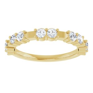 14K Yellow Gold Round 2.5 Mm Polished 5/8 Ctw Lab-Grown Diamond Anniversary Band Size 7