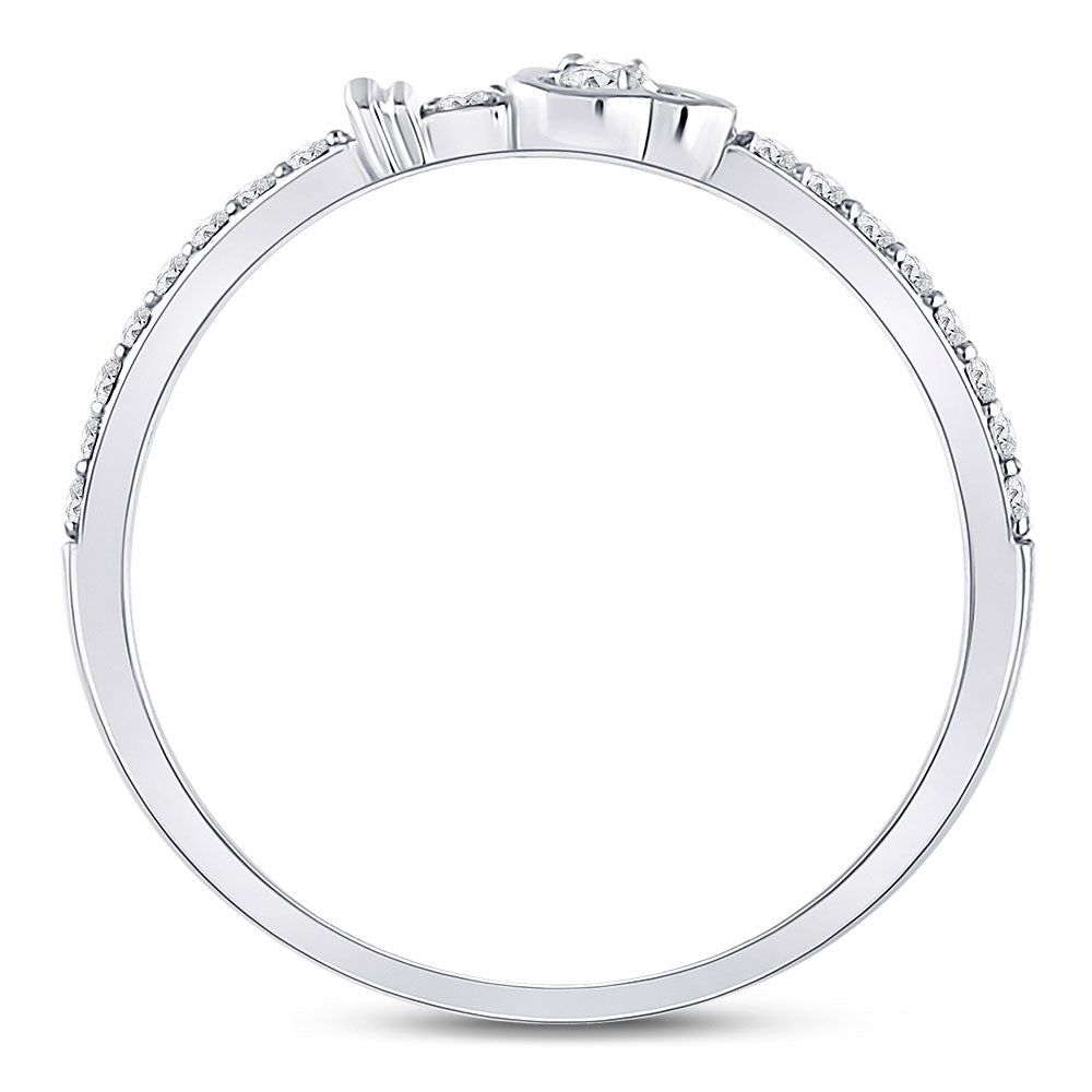 10K Yellow Or White Or Rose Gold Womens Round Diamond Spade Stackable Band Ring , Womens Size: 5-10
