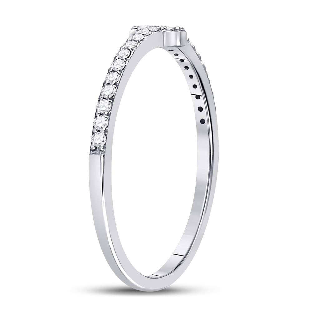 10K Yellow Or White Or Rose Gold Womens Round Diamond Cross Stackable Band Ring , Womens Size: 5-10