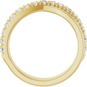 14K Yellow Gold Round 2 Mm Polished 1/2 Ctw Natural Diamond Anniversary Band Size 7