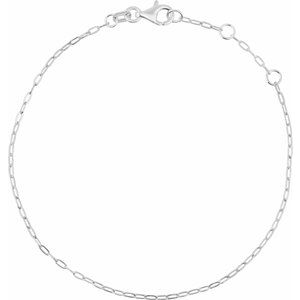 14K Yellow Or White Gold Or Sterling Silver 1.25 mm Lobster Clasp Polished Paperclip-Style 6 .5-7 .5" Chain