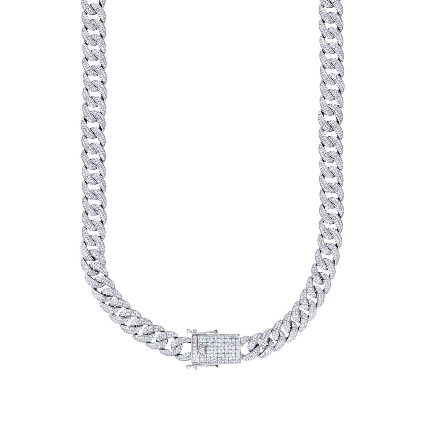 Sterling Silver Or Yellow Tone Moissanite Miami Cuban Chain