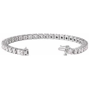 14K White Gold Round 3.9Mm G-H Si1-Si2 9 Ctw Lab-Grown Diamond Line Bracelet, Length: 7.25 In