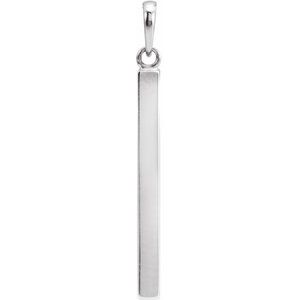 14K Yellow Or Rose Gold Or Sterling Silver Or Platinum Engravable Four-Sided Bar Pendant