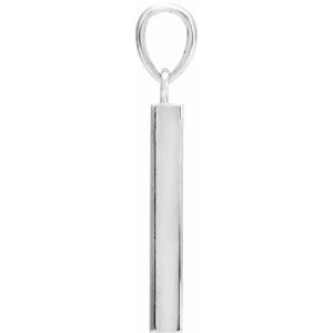 14K Yellow Or Rose Gold Or Sterling Silver Or Platinum Engravable Four-Sided Bar Pendant