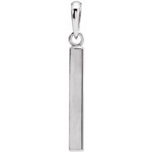 14K Yellow Or Rose Gold Or Sterling Silver Or Platinum Engravable Four-Sided Bar Pendant