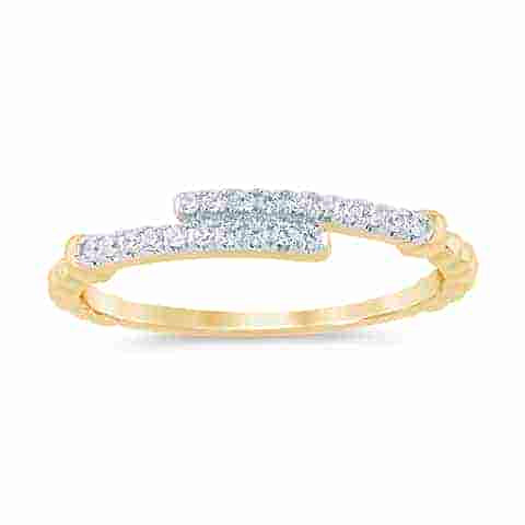 14K Yellow Gold 0.10 Cttw Diamond Ladies Ring