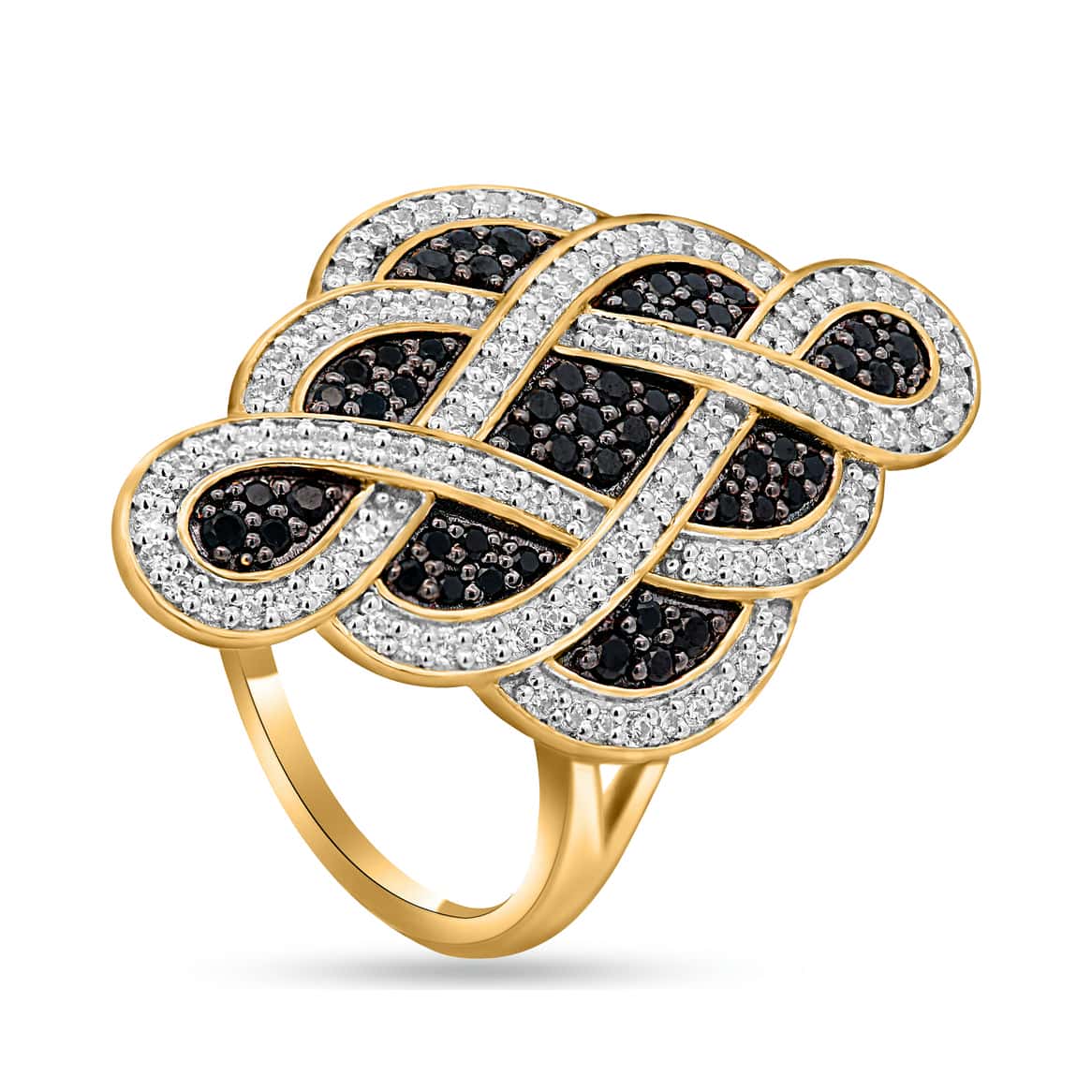 10K Yellow Gold 0.73 Cttw Black Diamond Ladies Ring