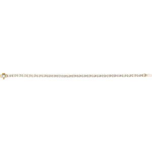 14K Yellow Gold Oval 4 X 3Mm G-H Si 5 1/2 Ctw Lab-Grown Diamond Line Bracelet, Length: 7 In