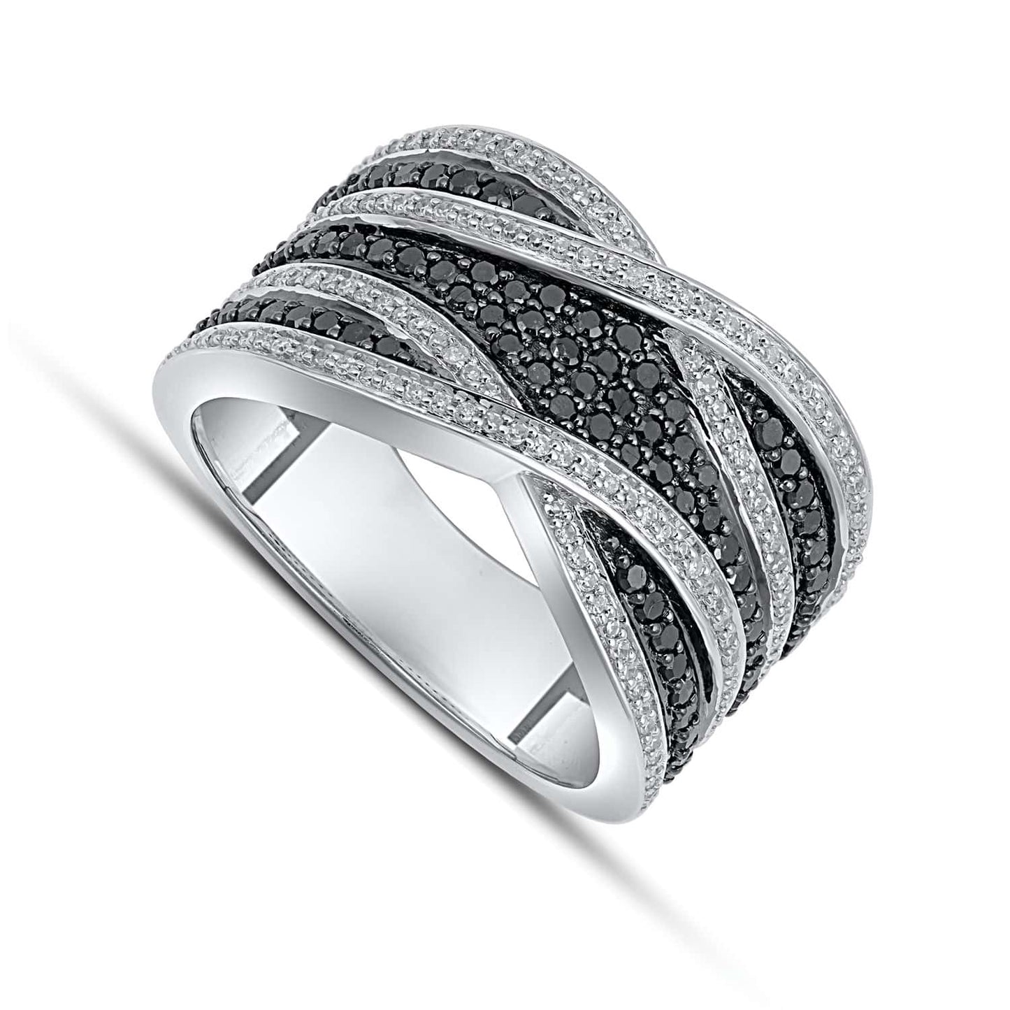 10K White Gold 0.71 Cttw Black Diamond Ladies Ring