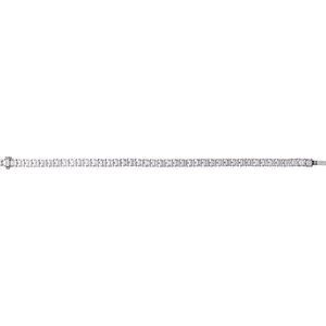 14K White Gold Emerald 4.1 X 3.1Mm G-H Si 10 1/2 Ctw Lab-Grown Diamond Line Bracelet, Length: 7 In