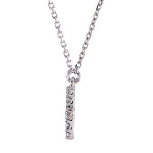 14K White Gold Initial F Round 1.3 Mm G-H I1 1/8 Ctw Natural Diamond Necklace, Length: 16 In