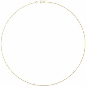 10K Yellow Or White Or Rose Gold 1 Mm Spring Ring Polished Cable Chain