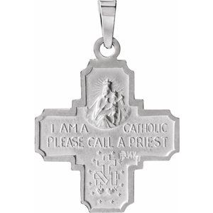 Sterling Silver 18 X 18 Mm Polished 4-Way Cross Medal