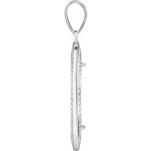 Sterling Silver 19 Mm Tab Back Polished Milgrain Coin Frame Bezel Pendant
