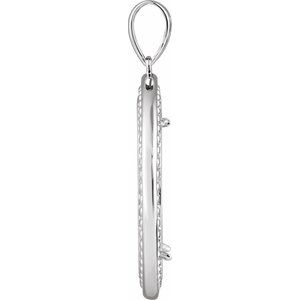 Sterling Silver Coin Frame Bezel Pendant Mounting for 21.1x2 mm Mounting