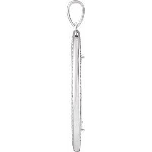 Sterling Silver 40.6 Mm Tab Back Polished Milgrain Coin Frame Bezel Pendant