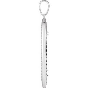 Sterling Silver 38.5 Mm Tab Back Polished Milgrain Coin Frame Bezel Pendant