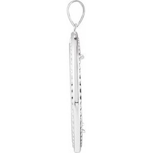 Sterling Silver 27.4 Mm Tab Back Polished Milgrain Coin Frame Bezel Pendant