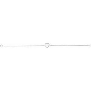 Sterling Silver Heart Chain Bracelet, Length: 7 In