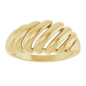 14K Yellow Gold 8 Mm Polished Dome Ring Size 7