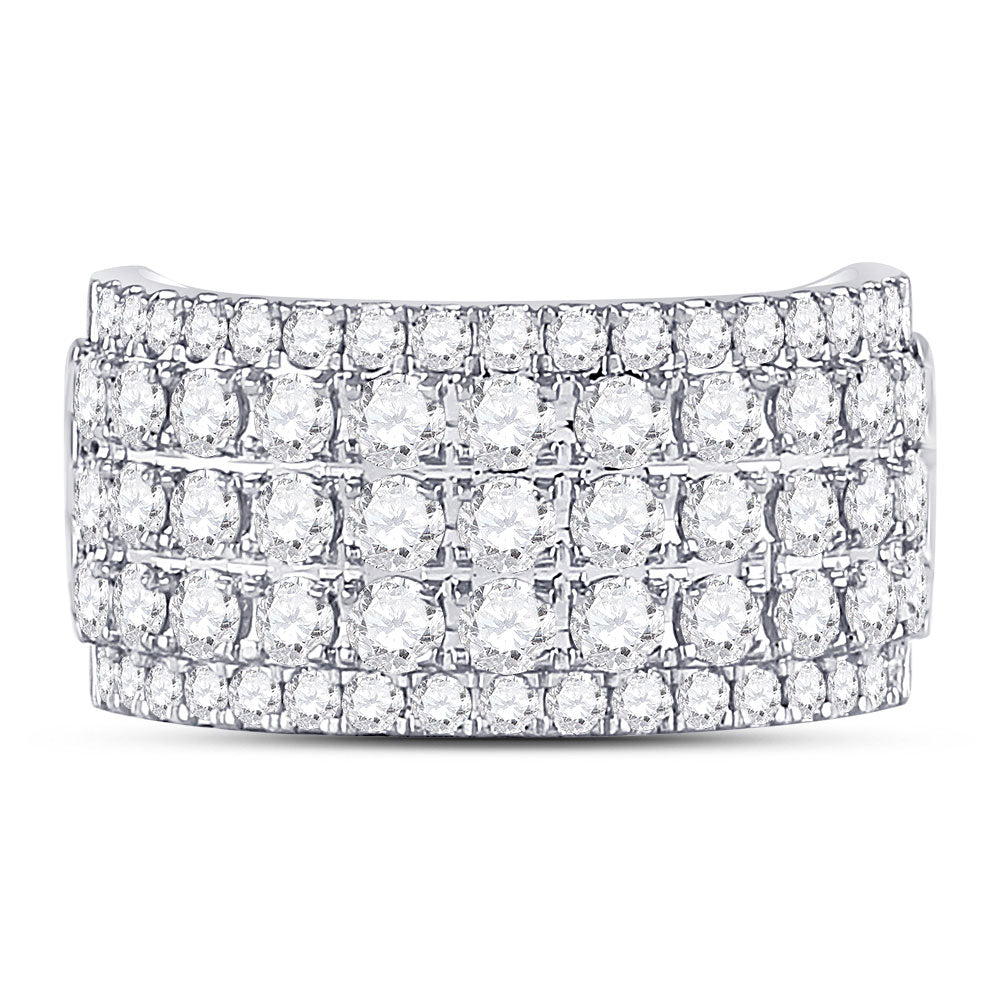 10K White Or Yellow Gold Womens Round Diamond Band Ring , Womens Size: 5-10