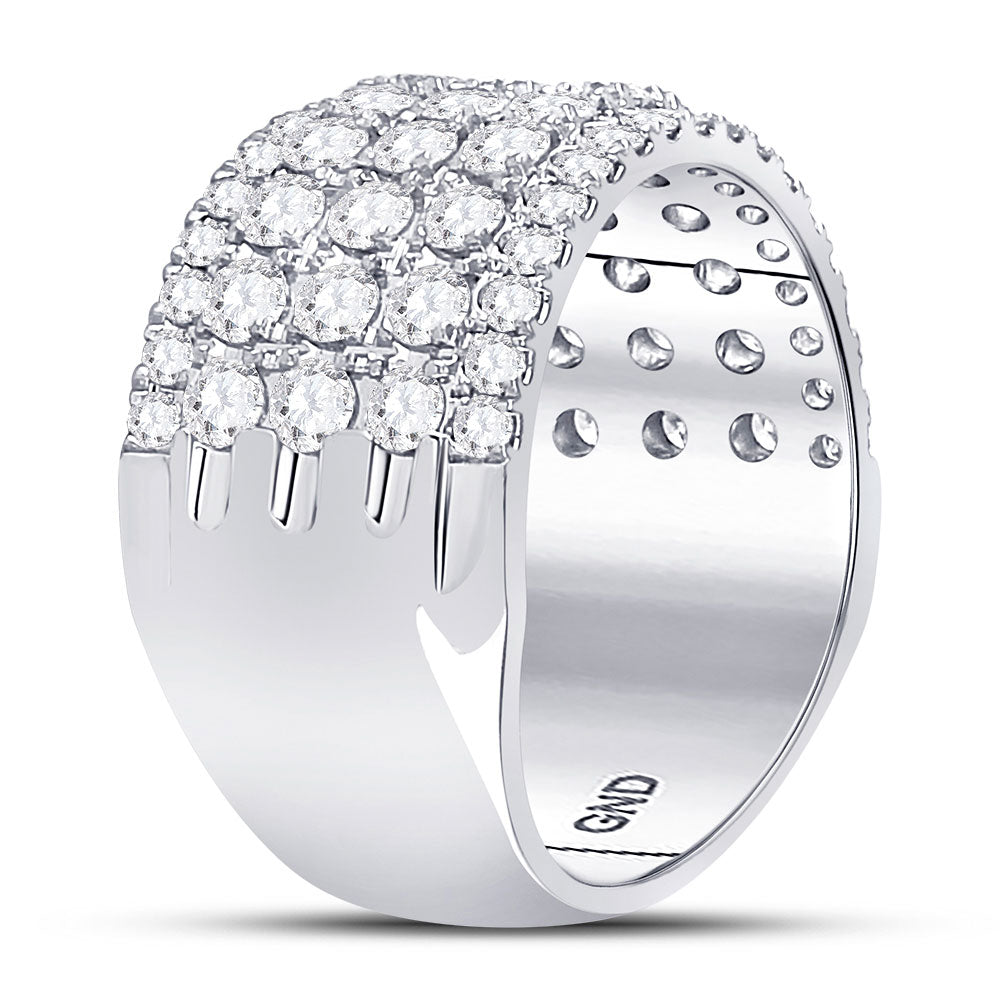 10K White Or Yellow Gold Womens Round Diamond Band Ring , Womens Size: 5-10