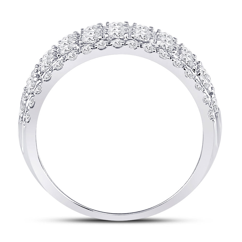 10K White Or Yellow Gold Womens Round Diamond Band Ring , Womens Size: 5-10