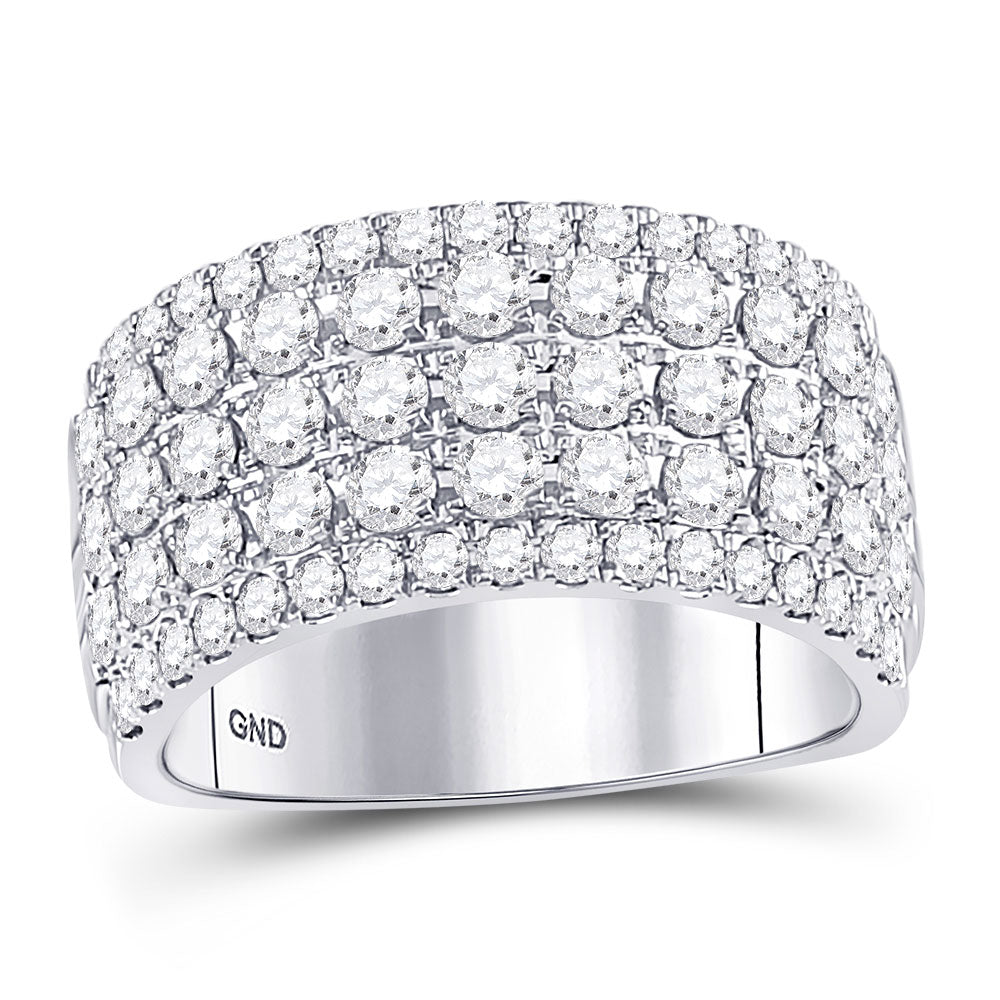 10K White Or Yellow Gold Womens Round Diamond Band Ring , Womens Size: 5-10
