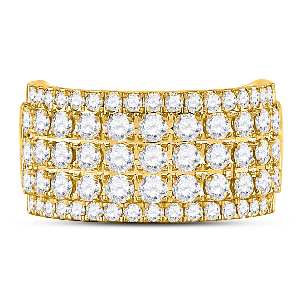 10K White Or Yellow Gold Womens Round Diamond Band Ring , Womens Size: 5-10