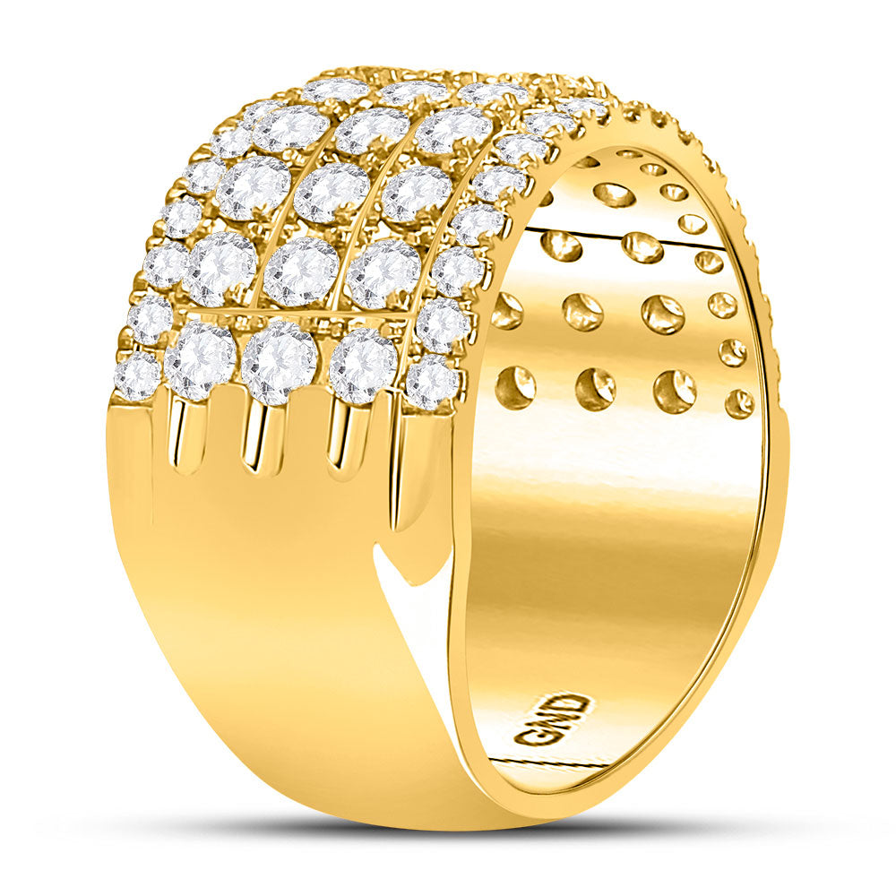 10K White Or Yellow Gold Womens Round Diamond Band Ring , Womens Size: 5-10