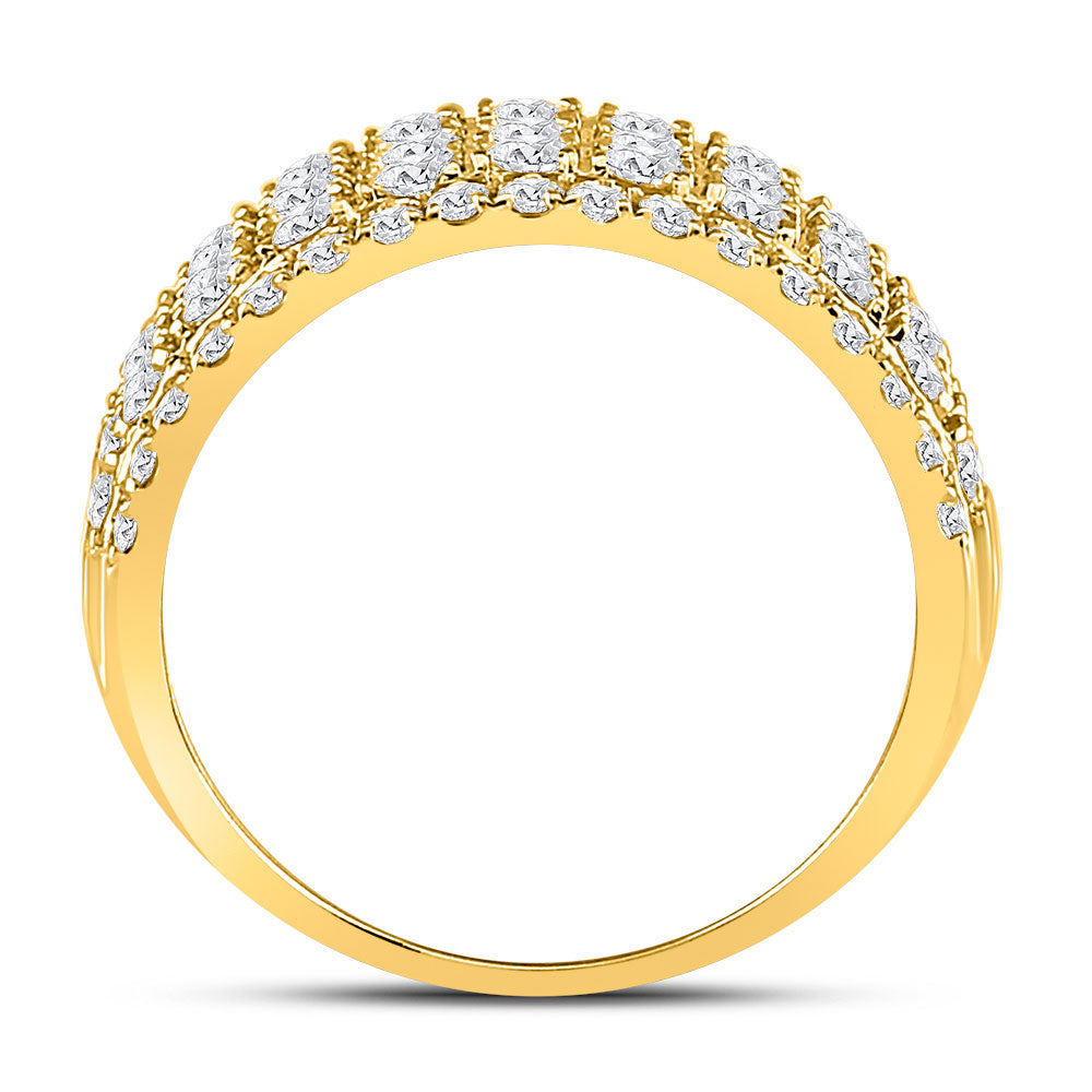 10K White Or Yellow Gold Womens Round Diamond Band Ring , Womens Size: 5-10