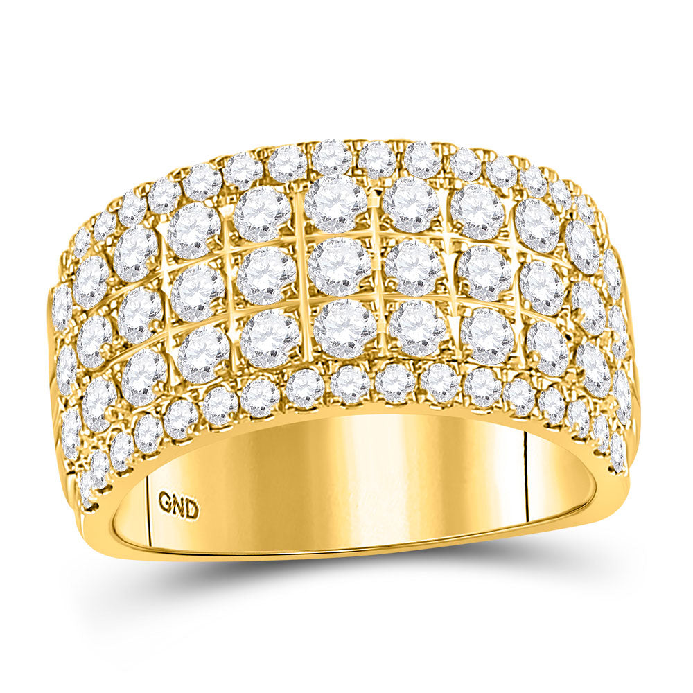 10K White Or Yellow Gold Womens Round Diamond Band Ring , Womens Size: 5-10