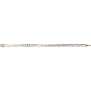 14K Yellow Gold Emerald 4.1 X 3.1Mm G-H Si 10 1/2 Ctw Lab-Grown Diamond Line Bracelet, Length: 7 In