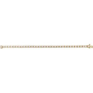 14K Yellow Gold Round 3.65Mm G-H Si1-Si2 7 Ctw Lab-Grown Diamond Line Bracelet, Length: 7.25 In