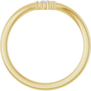 14K Yellow Gold Round 6.5 Mm Si2-Si3, G-H :: 0.03 Ctw Polished .03 Ctw Natural Diamond Matching Band Size 7