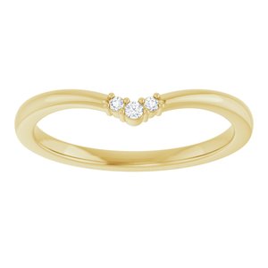 14K Yellow Gold Round 6.5 Mm Si2-Si3, G-H :: 0.03 Ctw Polished .03 Ctw Natural Diamond Matching Band Size 7
