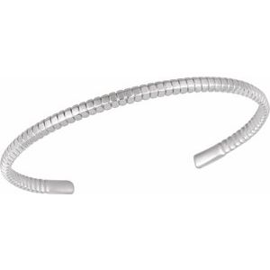 Sterling Silver Bangle Bracelet, Length: 7 In