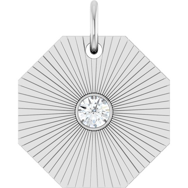 14K Yellow Or White Gold Round 2.5Mm I1, G-H Polished .06 Ct Natural Diamond Medallion Pendant