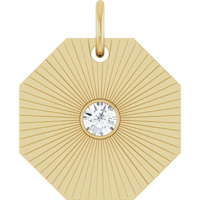 14K Yellow Or White Gold Round 2.5Mm I1, G-H Polished .06 Ct Natural Diamond Medallion Pendant
