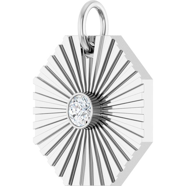 14K Yellow Or White Gold Round 2.5Mm I1, G-H Polished .06 Ct Natural Diamond Medallion Pendant