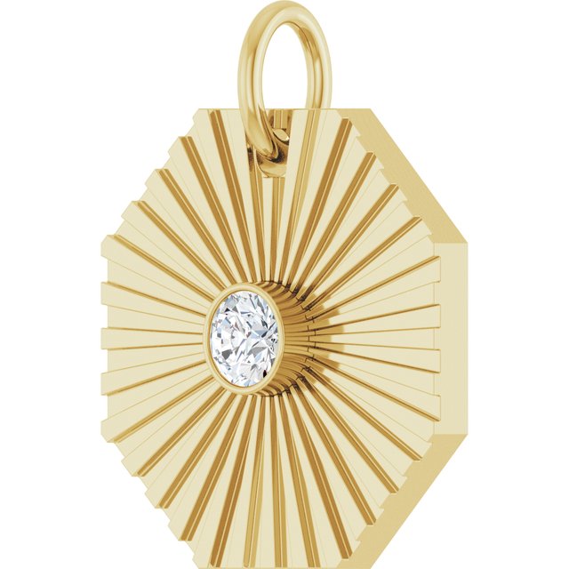 14K Yellow Or White Gold Round 2.5Mm I1, G-H Polished .06 Ct Natural Diamond Medallion Pendant