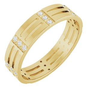14K Yellow Gold Round 1.2 Mm G-H Si2-Si3 1/8 Ctw Natural Diamond Eternity Band Size 10