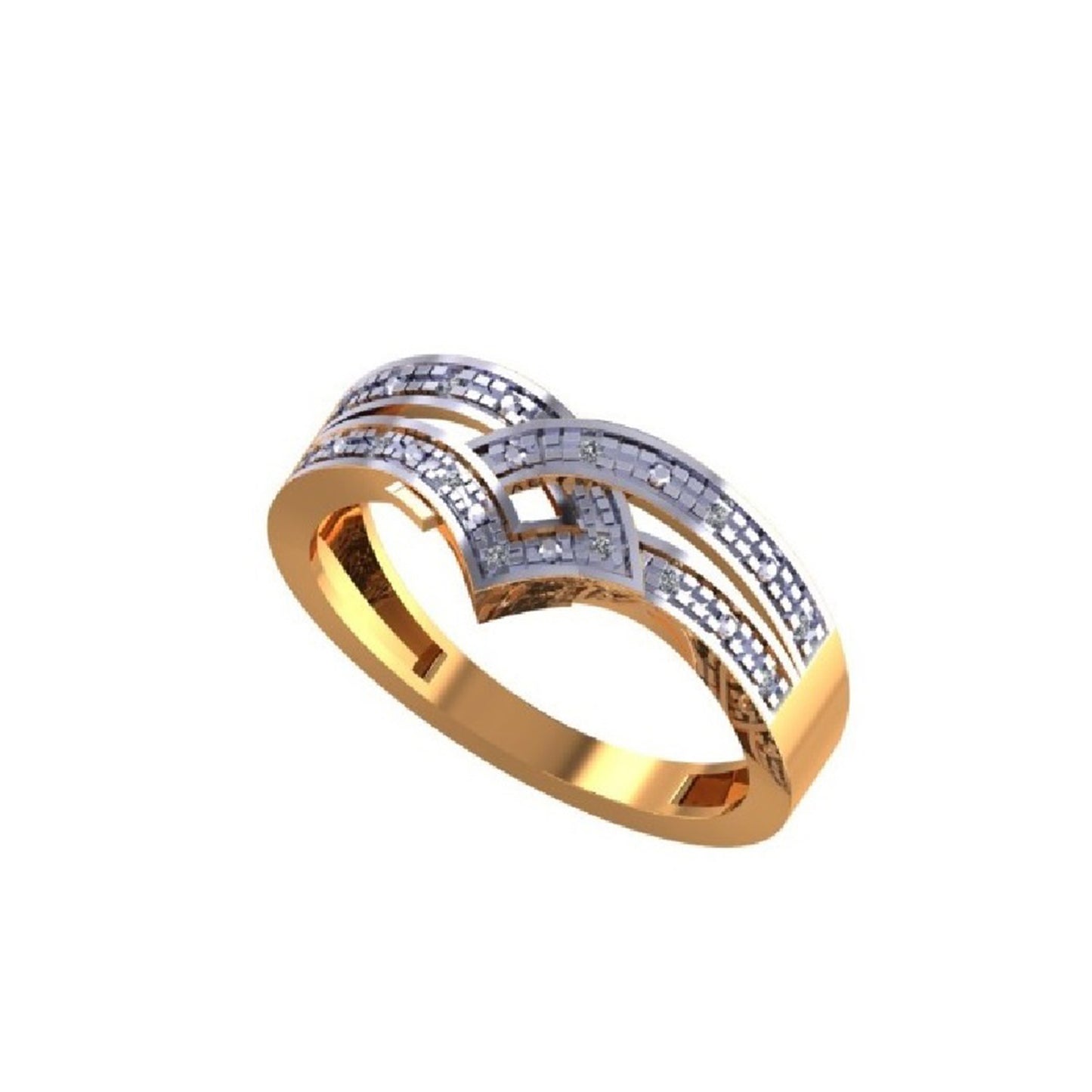 925 Sterling Silver 0.05 Cttw Diamond Ladies Ring