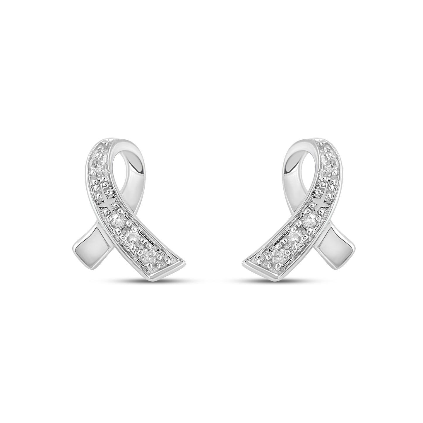 925 Sterling Silver 0.03 Cttw Diamond Earring